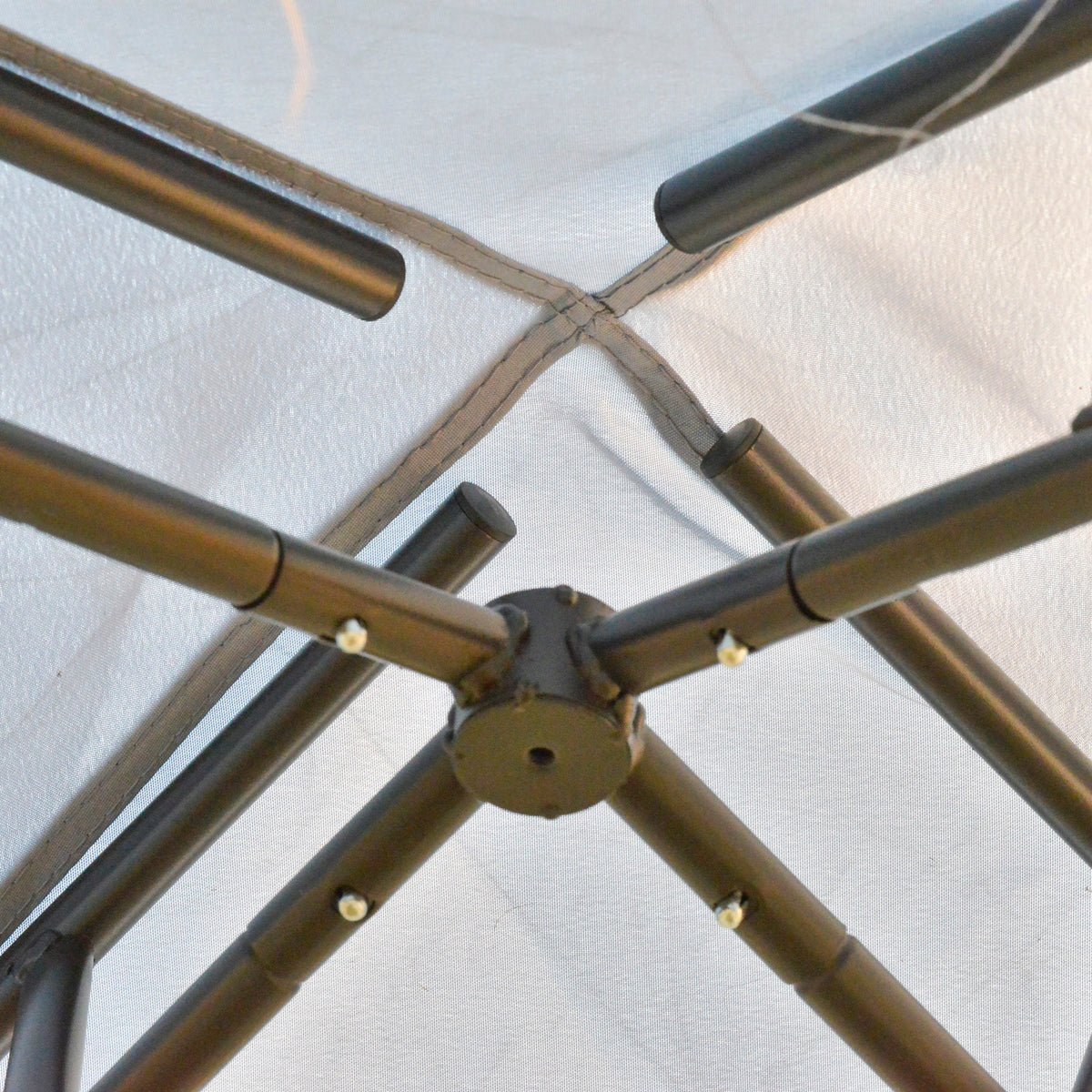 Outsunny Pavillon mit Doppeldach, 3x2 m Wasserdicht Stabil Winterfest Gartenpavillon mit Moskitonetz, Seitenteile, Garten-Pavillon aus Metall, für Garten, Terrasse, Hellgrau