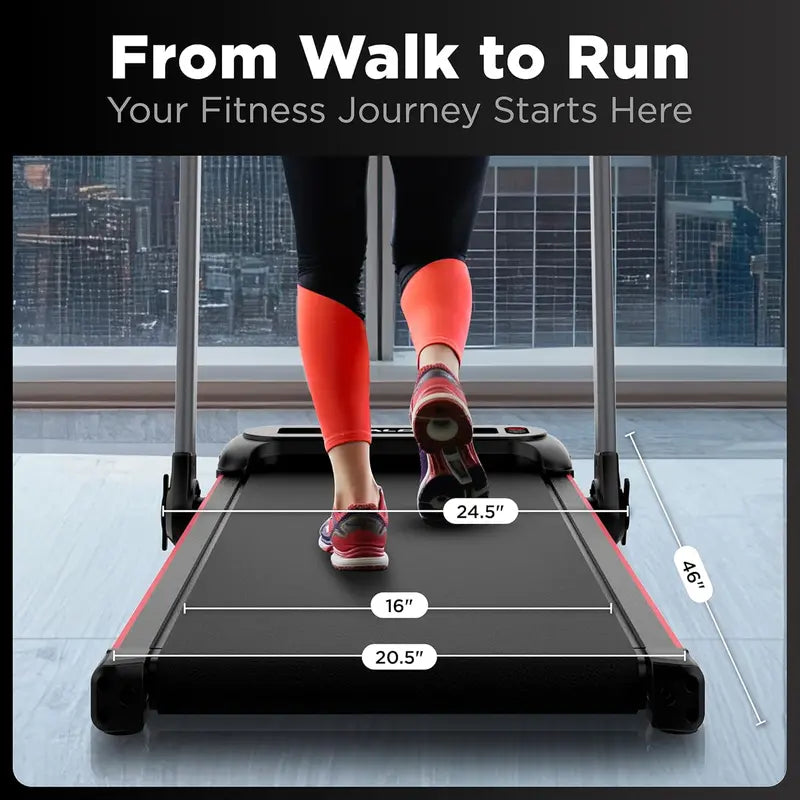 Walden Sports Folding Electric Treadmill — Lightweight Portable Running Machine with LCD Monitor and Handlebars