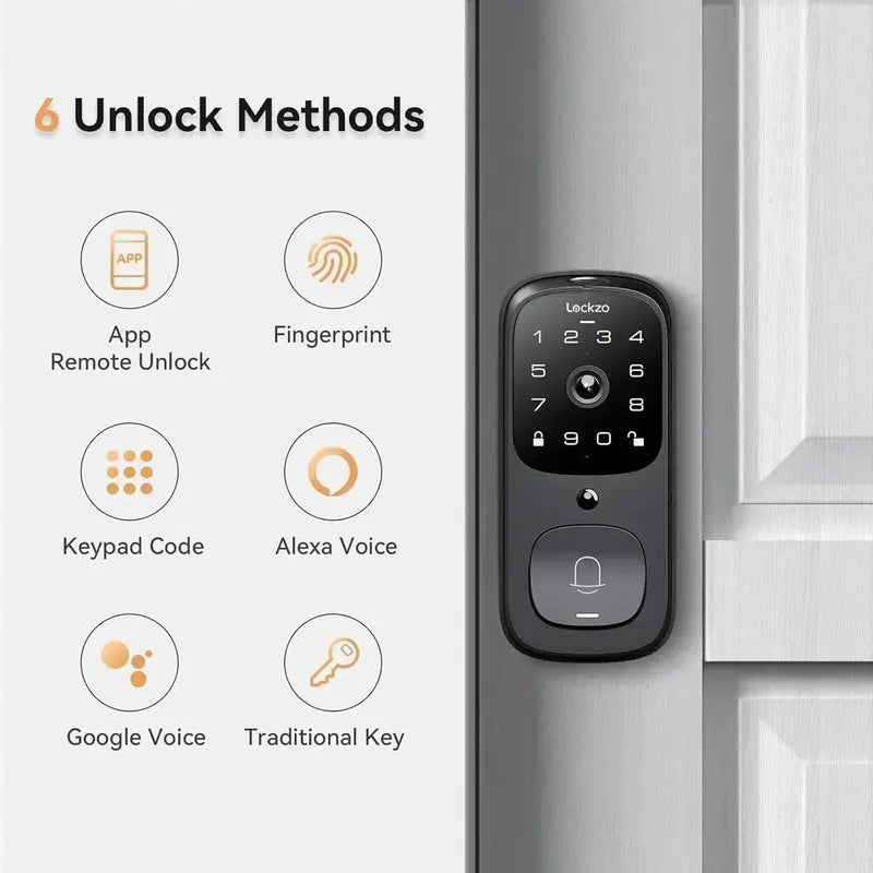 Video Doorbell Smart Lock: WiFi-Enabled Keyless Entry with Integrated Front-Door Camera