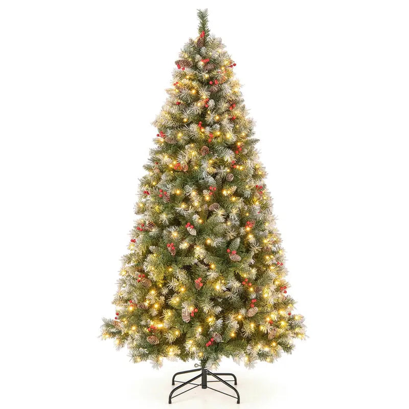Pre-Lit Christmas Tree with 8 Light Modes – Adjustable Brightness & Timer
