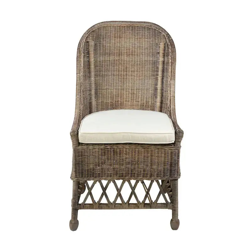 Natural Rattan Dining Accent Chair – Cushioned Seat by East at Main