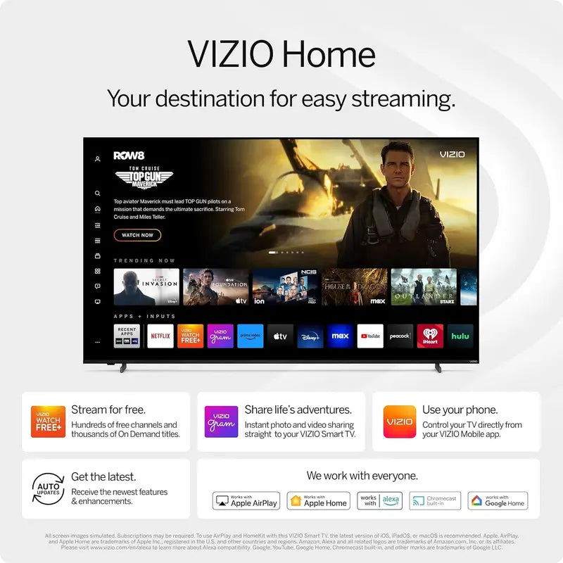 Refurbished VIZIO 50-Inch 4K HDR Smart TV – Dolby Vision, HDR10+, WiFi 6 Connectivity