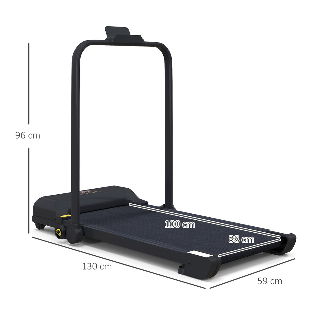 HOMCOM Elektrisches faltbares Laufband 2 in 1, 1-10 km/h, elektrisches Gehband mit Fernbedienung 130 x 59 x 96 cm schwarz