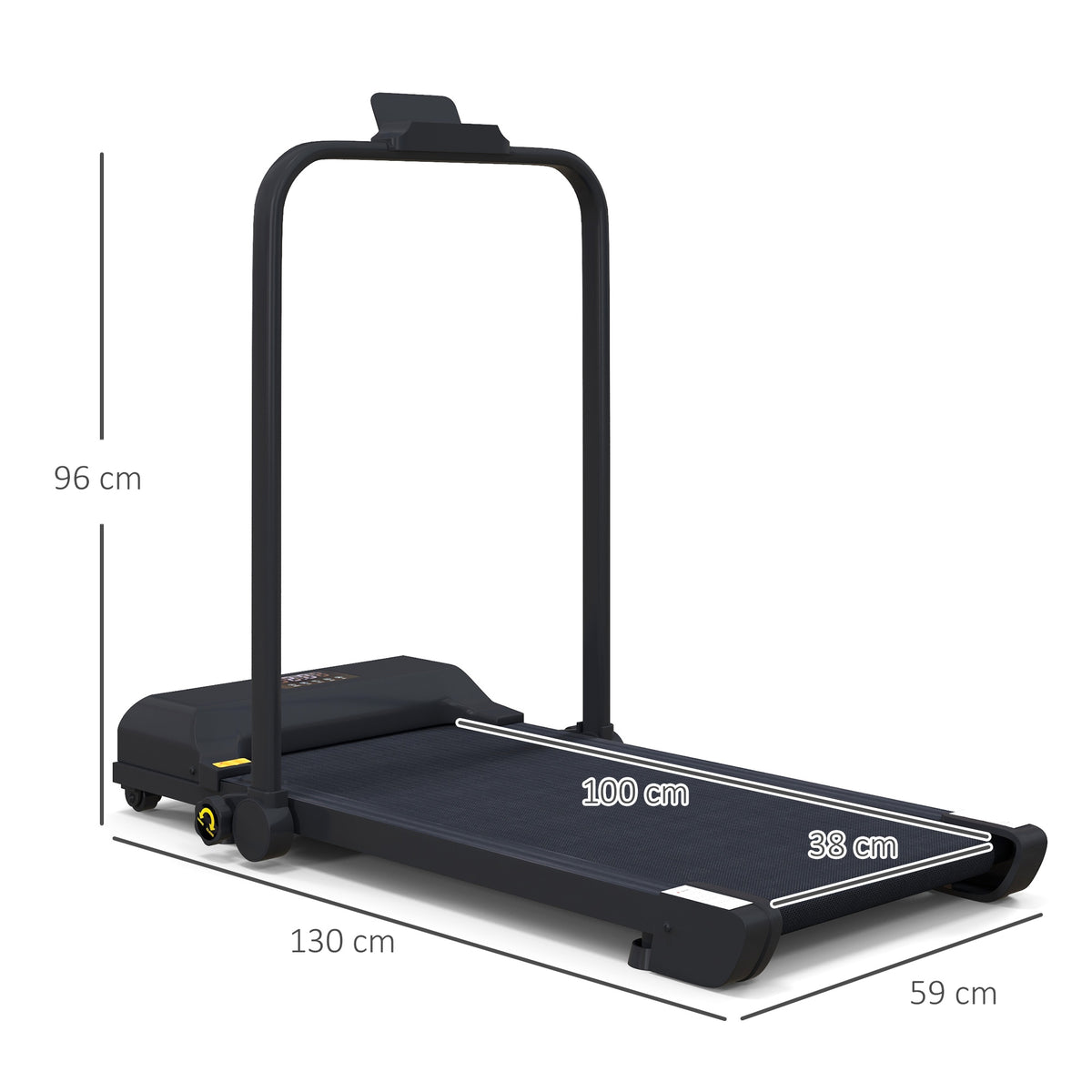 HOMCOM Elektrisches faltbares Laufband 2 in 1, 1-10 km/h, elektrisches Gehband mit Fernbedienung 130 x 59 x 96 cm schwarz