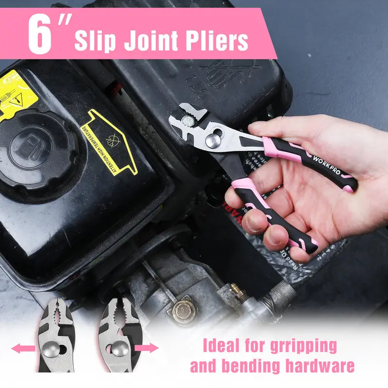 WORKPRO 3-Piece Pliers Set – Needle-Nose, Diagonal, and Slip-Joint
