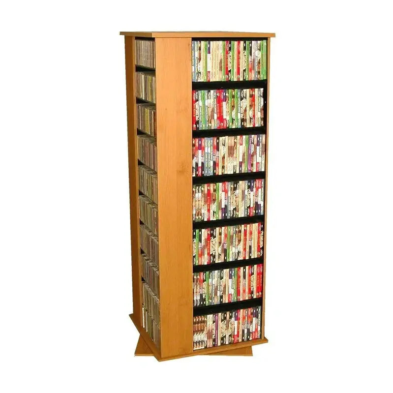 Venture Horizon Grande Media Tower – Rotating Walnut-Finish Entertainment Center