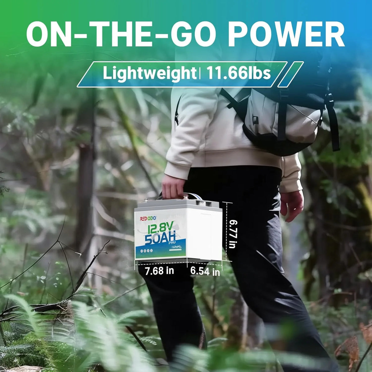 Redodo 12V 50ah Lithium Battery, Portable 50ah LiFePO4 Battery with 50A BMS, 640wh, up to 15000 Cycles, Ideal for Trolling Motor, RV, Home Energy Backup, Off Grid Etc