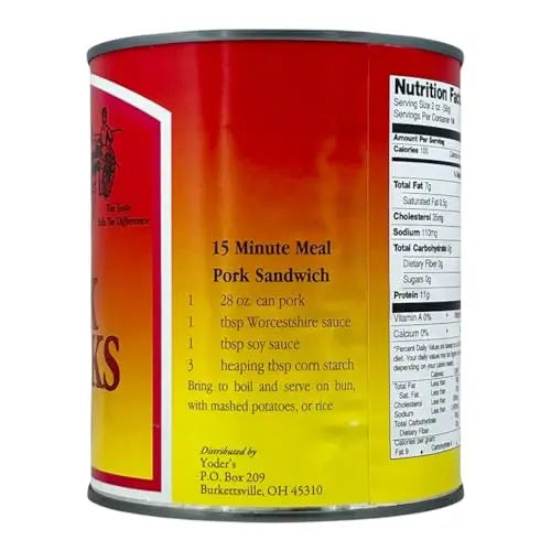 Yoder's Fully Cooked Canned Pork Chunks, 28 oz