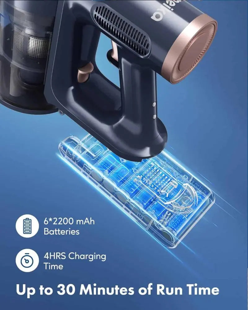 Homeika H016 Cordless Vacuum – 20KPa Suction, 200W Motor, 1.5L Dustbin, Blue LED Display, Lightweight Design