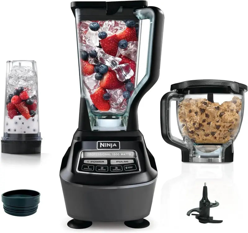 Mega Kitchen System Blender – 1500W Multi-Function Appliance for Smoothies, Dough, Chopping & More (Includes Pitcher, Processor Bowl & Nutri Cups)