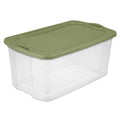Sterilite 120 Qt. EZ Carry Plastic, Clear/Sage Legume