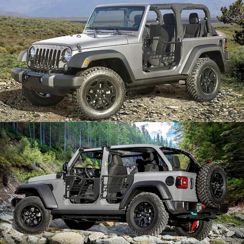 OPENROAD Off-Road Tubular Half Doors — Set of 4 Fat-Tube Safari Doors for Jeep Wrangler JL (2018–2023)