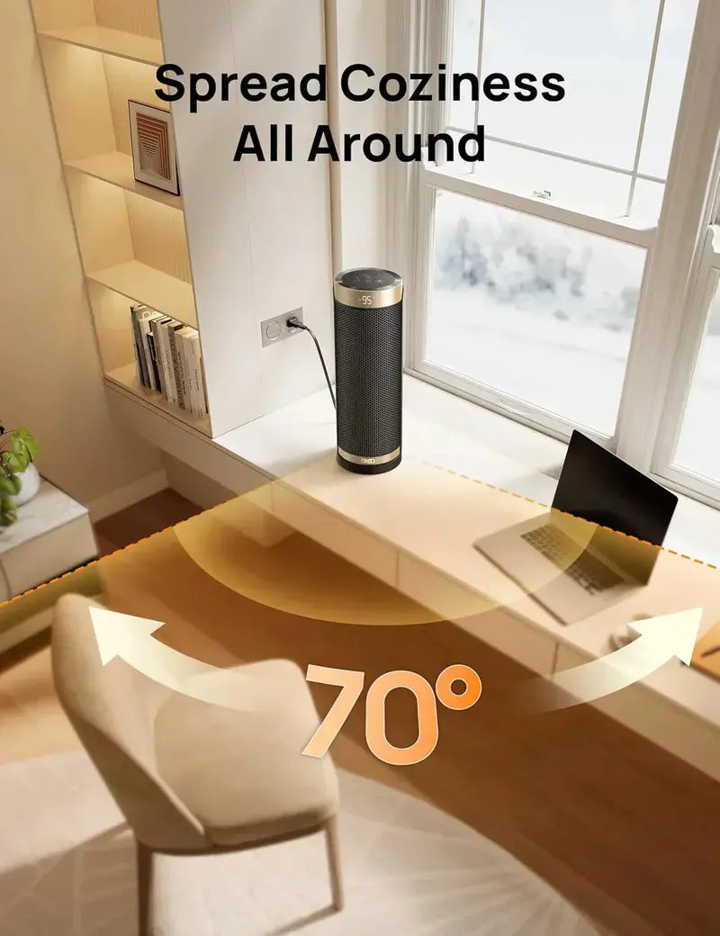 Quiet 1500W Portable Space Heater: Thermostat-Controlled Indoor Electric Heater for Small to Medium Rooms