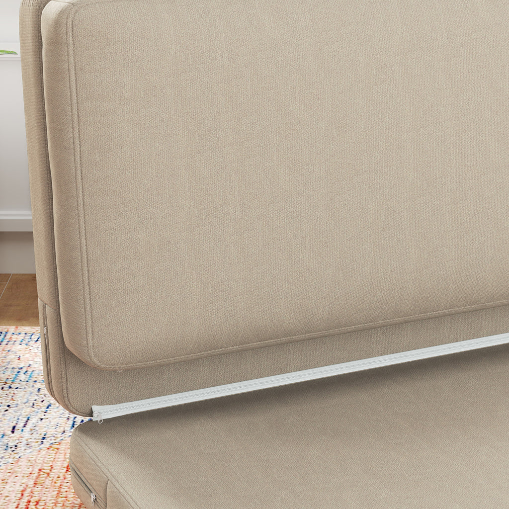HOMCOM 2-in-1 faltbarer Relaxsessel, Gästematratze, teilbar, 120 cm breit, Beige