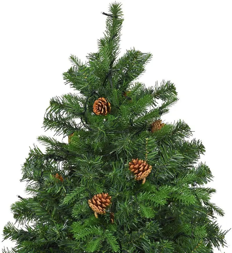 Premium Hinged Pre-Lit Spruce Christmas Tree – 540 Warm White LED Lights Included