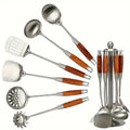 Morve 7-Piece Stainless Steel Kitchen Tool Set – Includes Storage Stand, Heat-Resistant Utensils for All Cooking Tasks