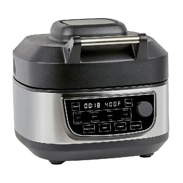 PowerXL Grill & Air Fryer Combo Plus – 12-in-1 Indoor Cooker with 6-Qt Capacity, 1550W Power, and Stainless Steel Housing
