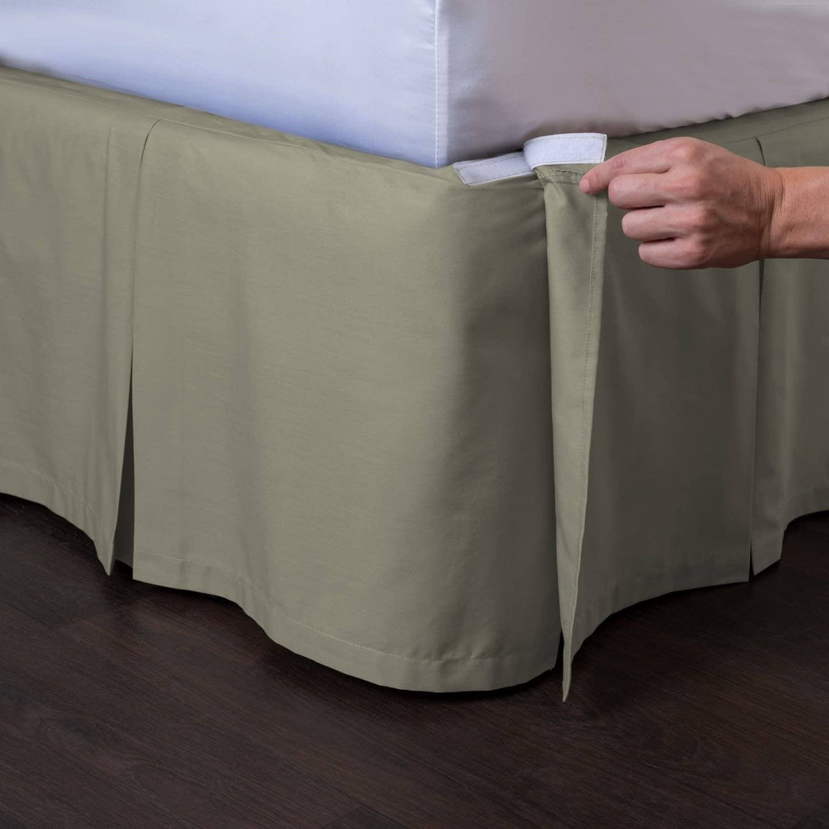 Sage Detachable Tailored Bed Skirt, Queen, 21 Drop