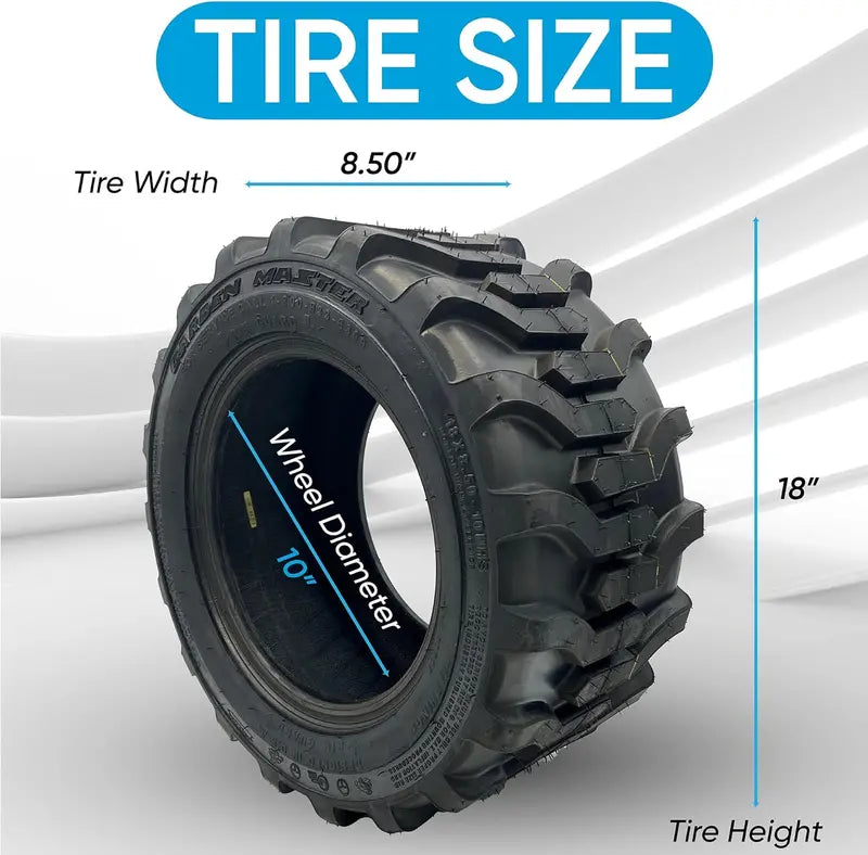 OTR Garden Master 18×8.50-10 R-4 Tractor Tire, 4-Ply, Rim Protection, for Turf Equipment