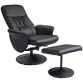 HOMCOM 2-teiliges Sessel-Set Sessel mit Fußhocker Relaxsessel mit Fußhocker, höhenverstellbar, neigbare Rückenlehne, Schwarz