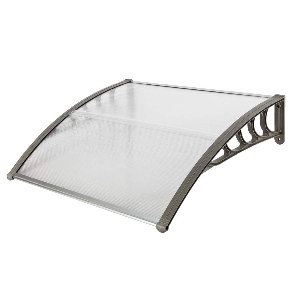 Simply-Me 40" x 40" Door Window Awning Polycarbonate Cover Front Door Outdoor Patio Awning Canopy UV Rain Snow Protection Hollow