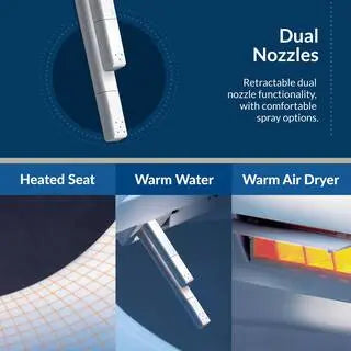 USPA 6800 Electric Bidet Seat – Luxury Elongated Toilet Attachment in White