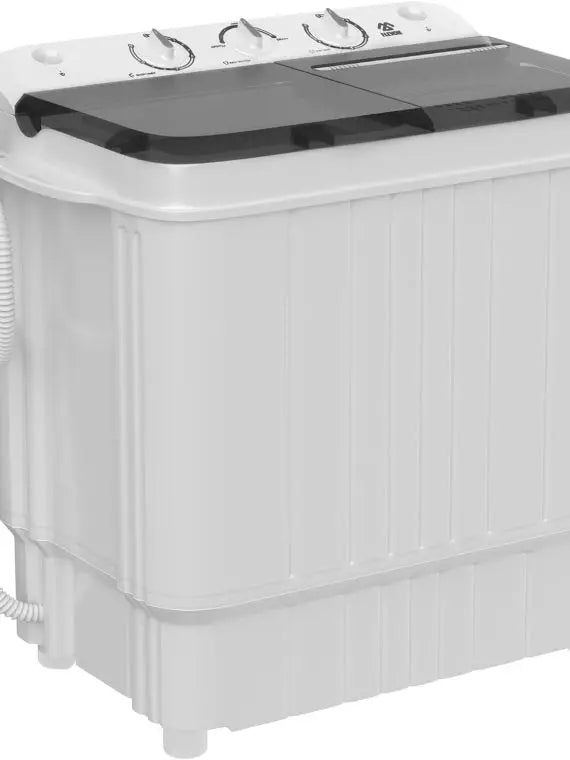 Portable Washing Machine – Twin Tub 17.6lbs, 11lbs Washer & 6.6lbs Spinner with Drain Pump for Apartments, Dorms, RVs