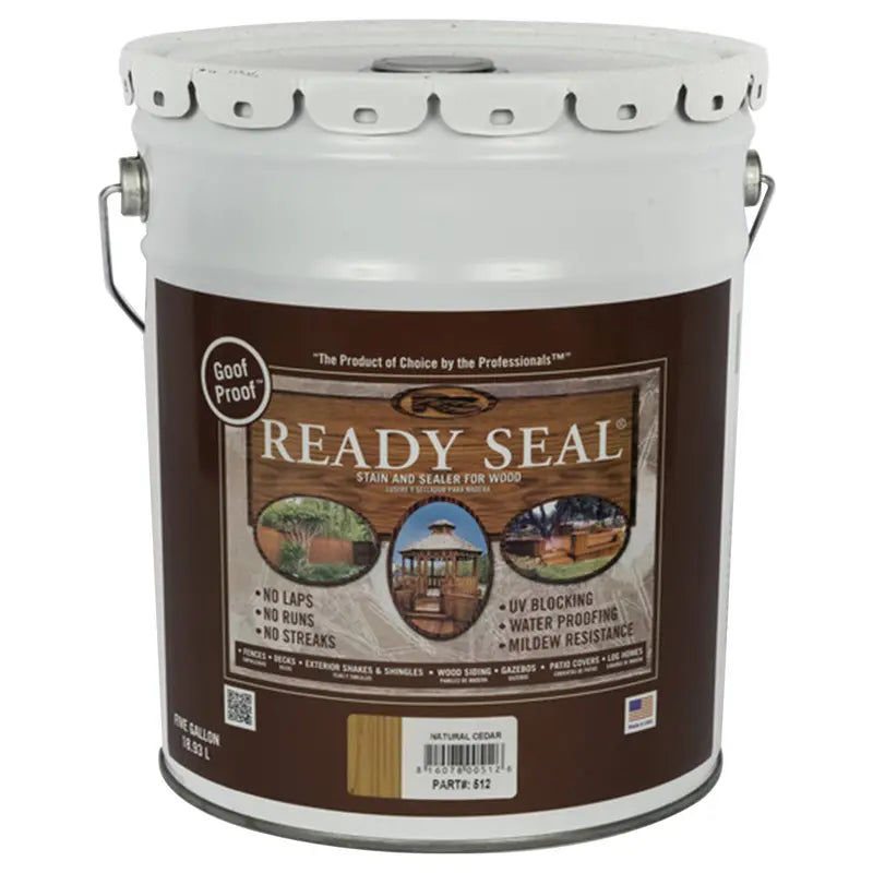 Ready Seal Professional Grade Natural Cedar Wood Stain & Sealer, 5 Gallon, Weather Resistant