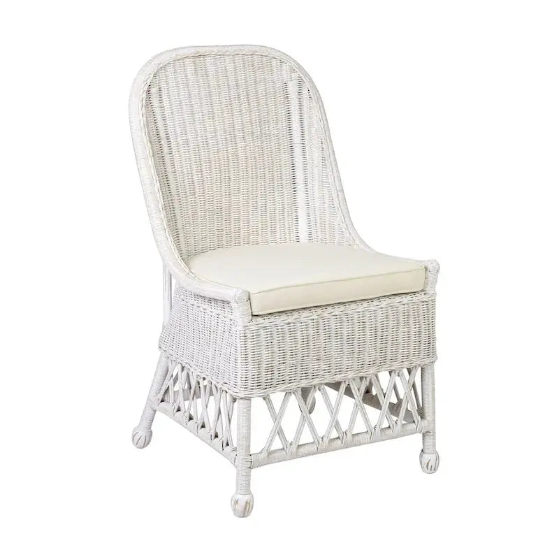 Natural Rattan Dining Accent Chair – Cushioned Seat by East at Main