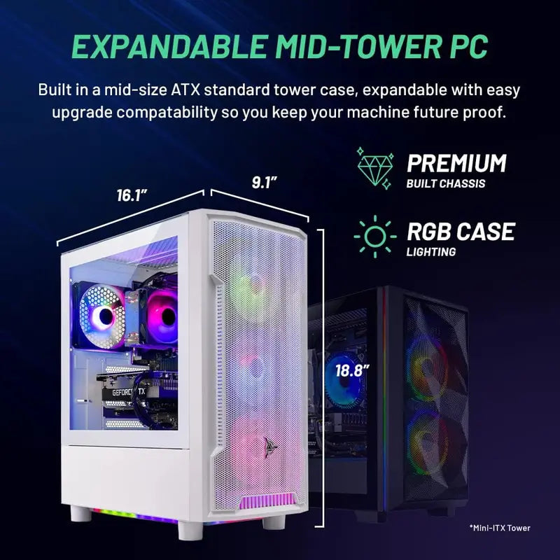 Shadow Gaming Desktop – Intel Core i7-13700F, NVIDIA RTX 4060, 16GB DDR4, 1TB NVMe SSD, 360mm AIO, Windows 11