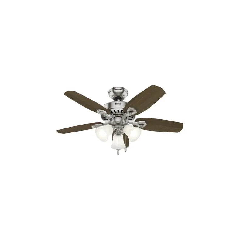 Hunter Builder Ceiling Fan 42 Brushed Nickel Brazilian Cherry