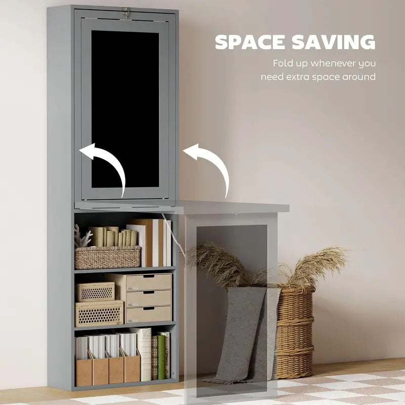 Wall-Mounted Folding Writing Desk – Space-Saving Multifunctional Home Office Workstation
