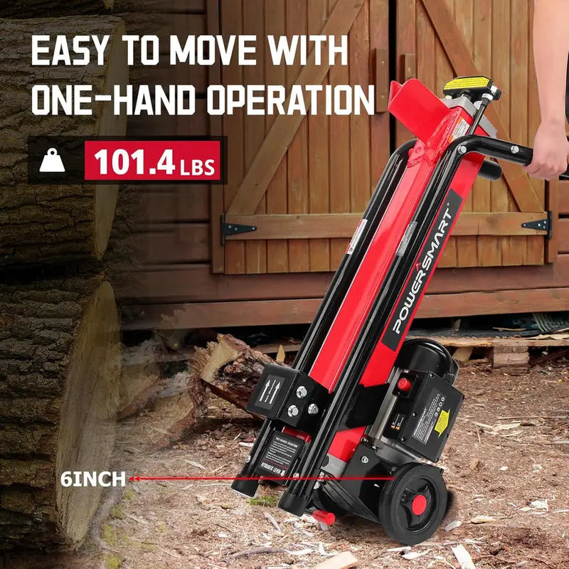 PowerSmart 7-Ton Electric Log Splitter – Horizontal Full-Beam Design with 3500 RPM Motor, Steel Wedge, and 15-Amp Efficiency