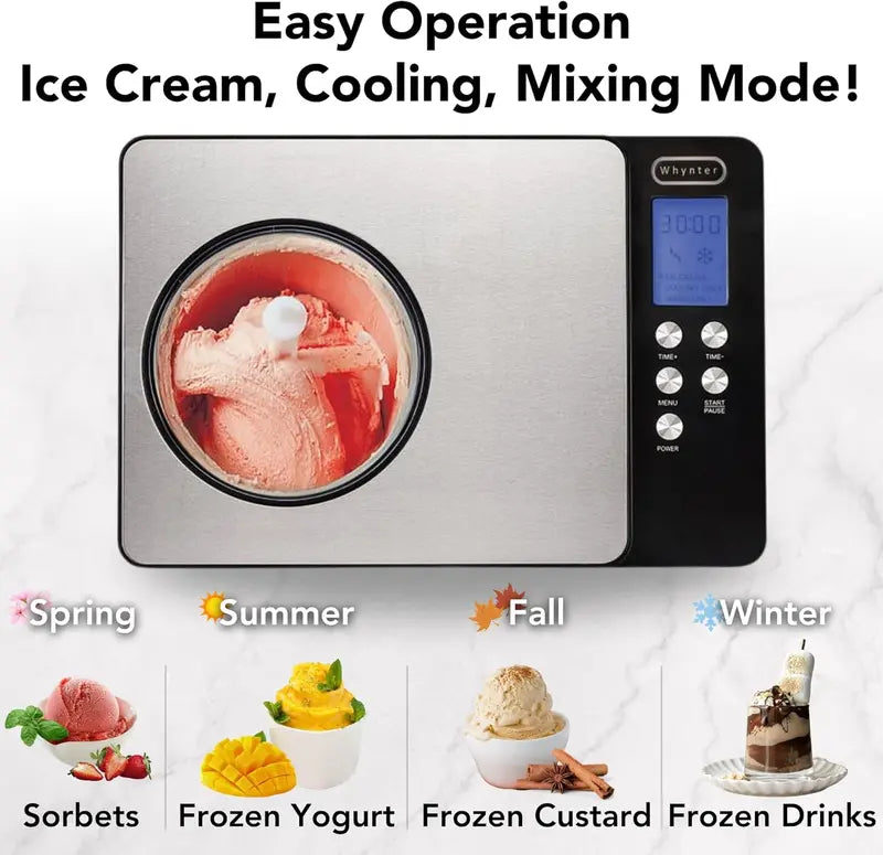 Whynter ICR-300SS Compressor-Powered Rolled Ice Cream Maker – 0.5-Quart Stainless Steel Unit