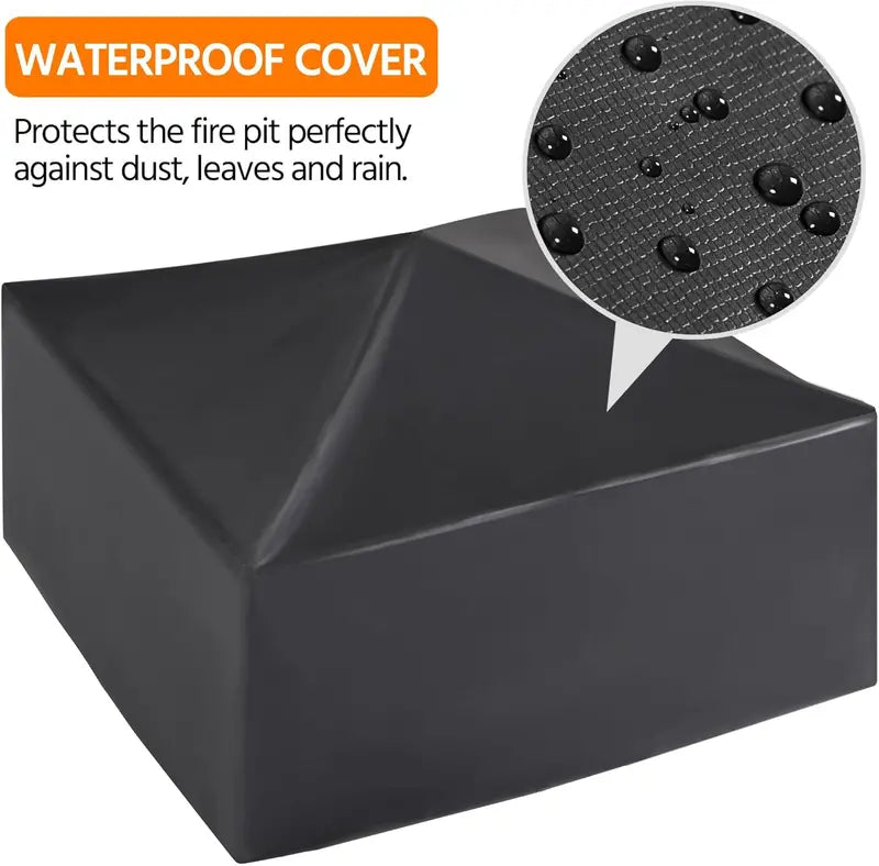 Yaheetech 32-Inch Square Fire Pit Table – Multifunctional Outdoor Heating Unit for Patios, Gardens, Camping & Picnics