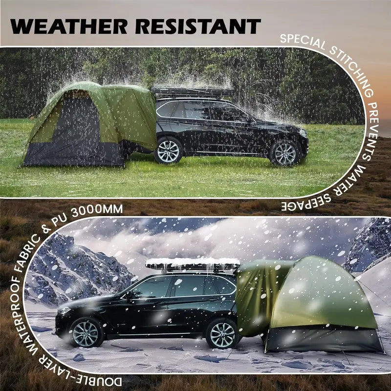 Waterproof SUV Car Tent – PU3000mm Double-Layer Design, Tailgate-Compatible, Includes Storage Bag & Rainfly