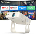 White Smart Mini Projector: Official App Integration, Auto Focus, and Reliable WiFi/Bluetooth Performance