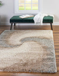 Soft Touch Shag 9x12 Brown Abstract Large Area Rug