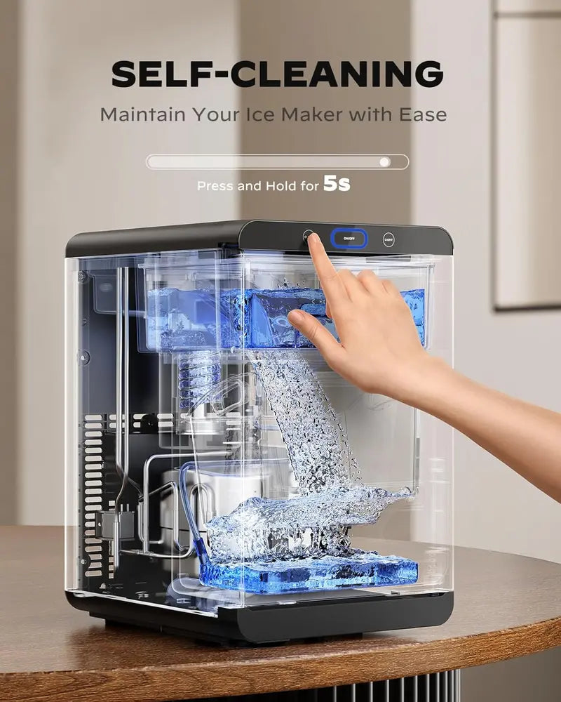 Silonn Countertop Nugget Ice Maker – Compact Design with Pull-Out Water Reservoir and Easy-Remove Ice Basket