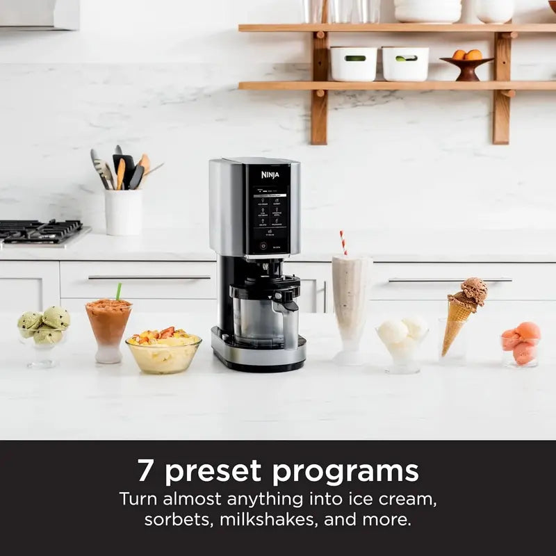 Ninja CREAMi Ice Cream Maker – Compact 2-Pint Gelato, Sorbet, and Smoothie Bowl Machine with 7 One-Touch Programs