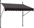 STEELAID Manual Retractable Awning ÿ 138�� Non-Screw Outdoor Sun Shade ÿ Adjustable Pergola Shade Cover with UV Protection ÿ 100% Polyester Made