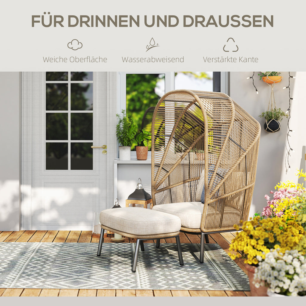 HOMCOM Teppich für drinnen und draußen, Boho-Design, leicht zu reinigen, Grau