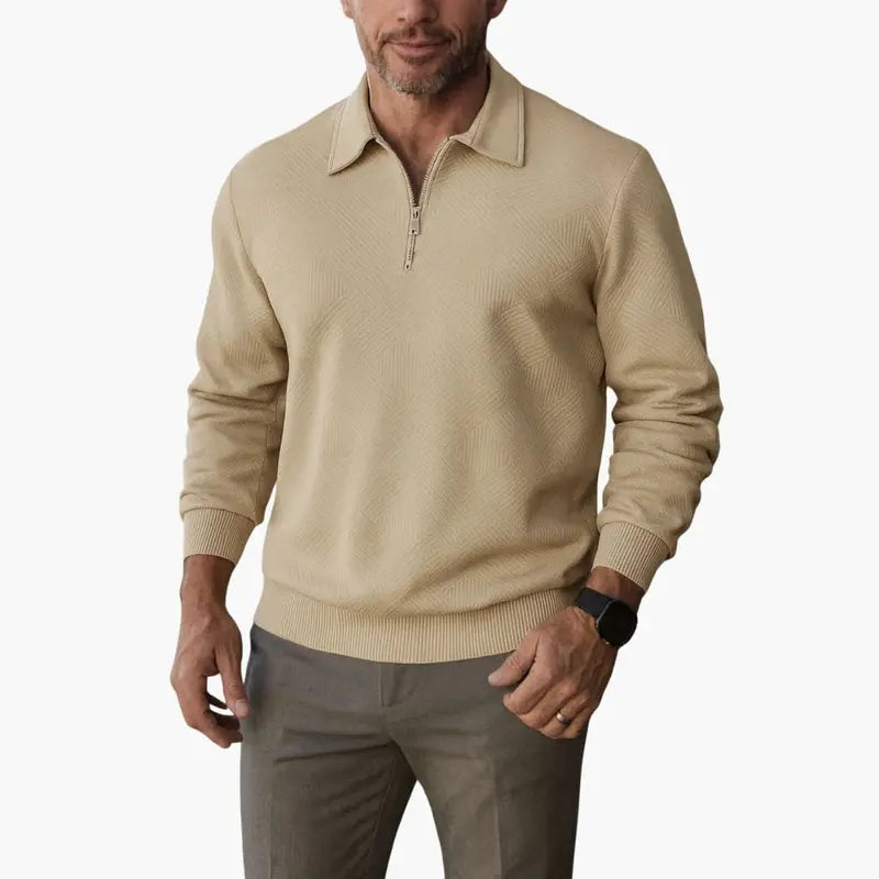 Men's Half-Zip Collar Sweater in Soft Knit Fabric