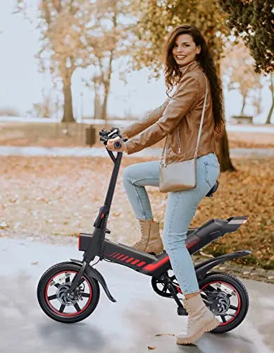 Sailnovo 14″ Folding Electric Bike – Lightweight E-Bike for Adults & Teens with Integrated Lithium Battery