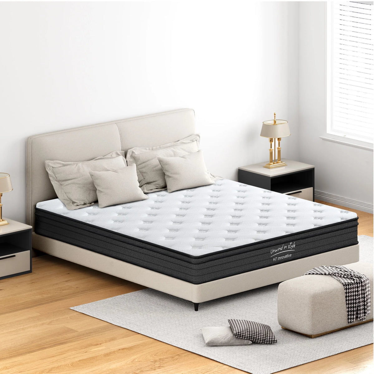 SOGES Adult 10 in King Hybrid Mattress Memory Foam Mattress Medium Firm Pocket Spring Bed Mattress