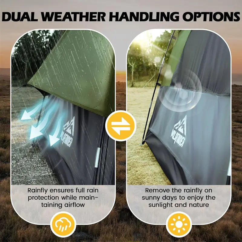 Waterproof SUV Car Tent – PU3000mm Double-Layer Design, Tailgate-Compatible, Includes Storage Bag & Rainfly