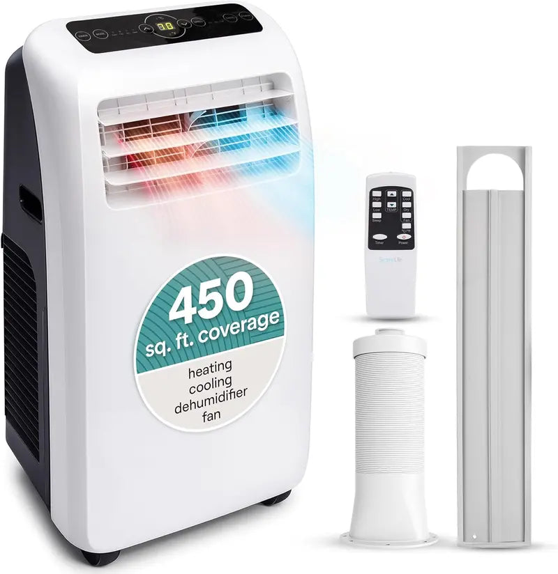 SereneLife 12,000 BTU Portable AC – Built-in Dehumidifier & Exhaust Kit for Rooms up to 550 Sq. Ft.