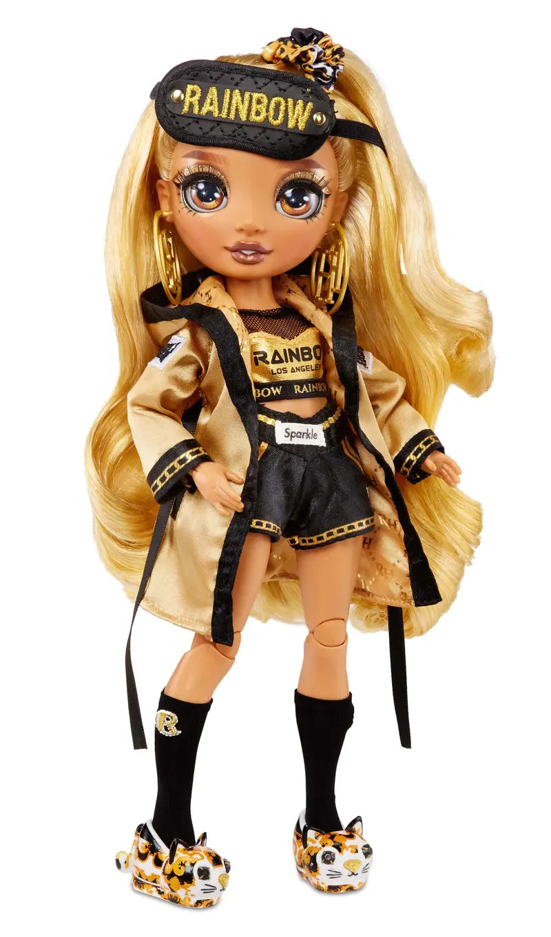 Rainbow High Slumber Party Marisa Golding Gold Fashion Doll Playset, 10 Pieces