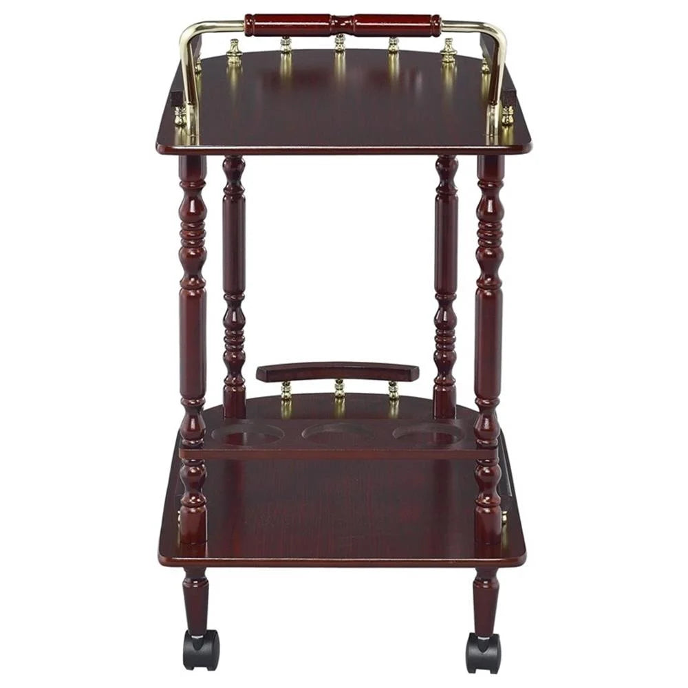 Recreation Room Traditional Merlot Serving Cart