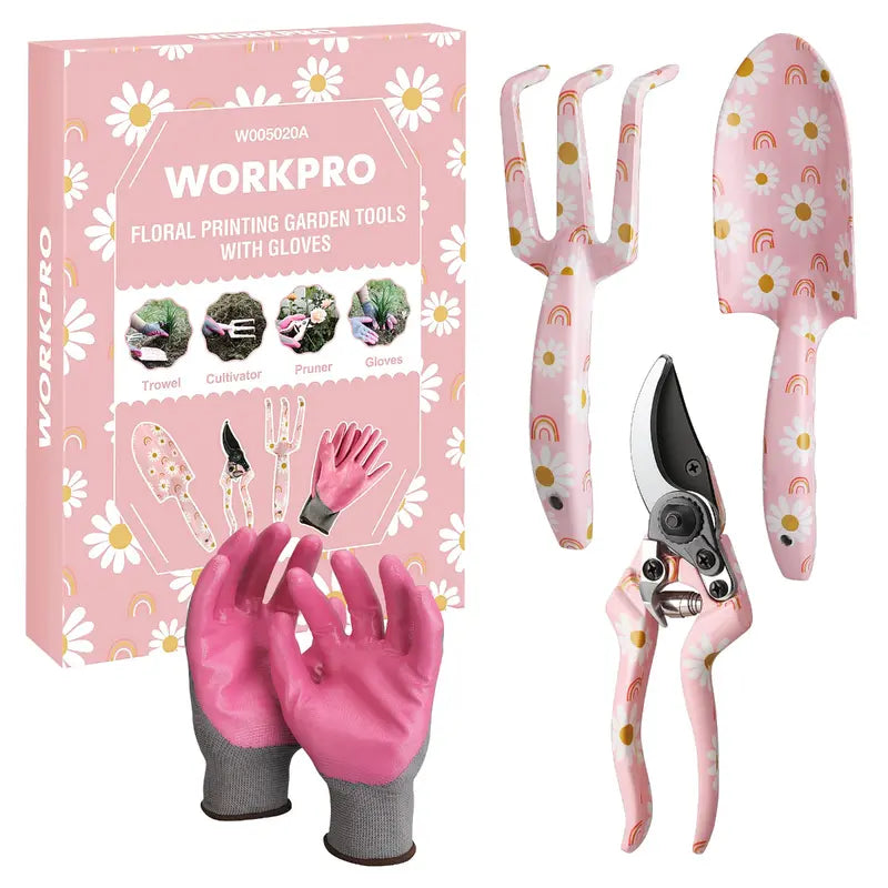 WORKPRO 4-Piece Aluminum Garden Tool Kit – Lightweight & Rust-Resistant Design